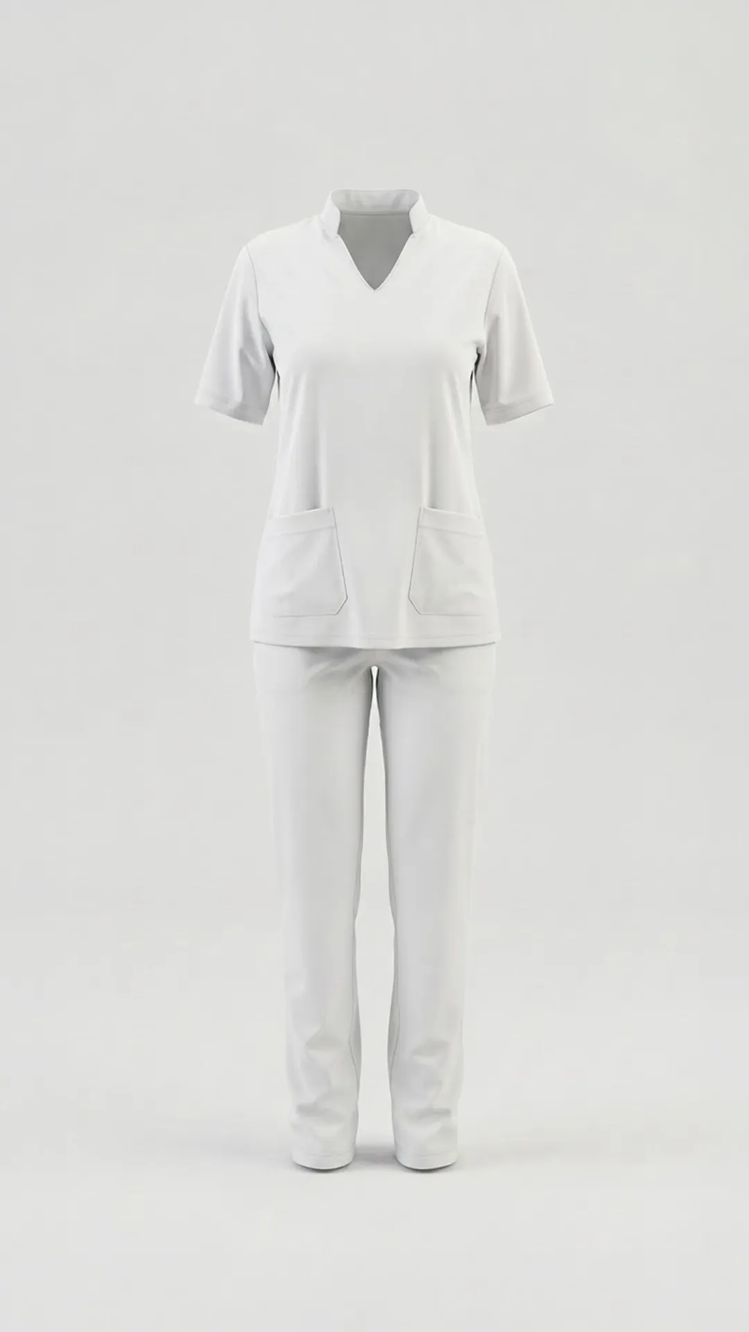 Scrub hospitalar branco Nasser, corpo inteiro
