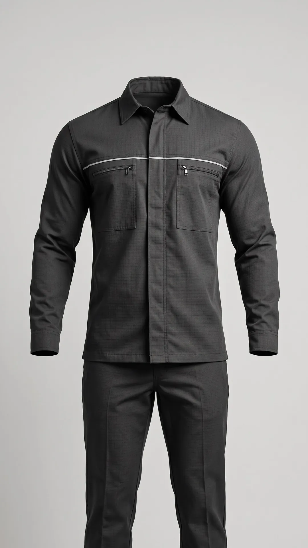 Uniforme profissional Nasser com friso refletivo, corpo inteiro